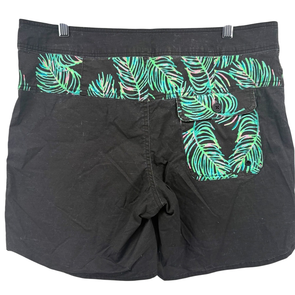 Chubbies Mens Board Shorts Size 36 Black Tropical Palm Leaf 7 Inch Inseam NWT